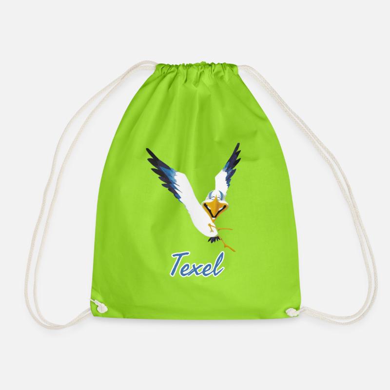 Lachmöwe Texel - Turnbeutel - Neongrün