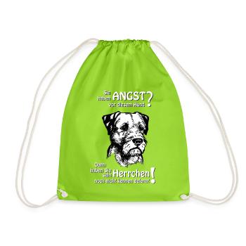 Afraid of Border Terriers? Master - Drawstring Bag - neon green - Front
