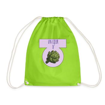 An artichoke heart - Drawstring Bag - neon green - Front