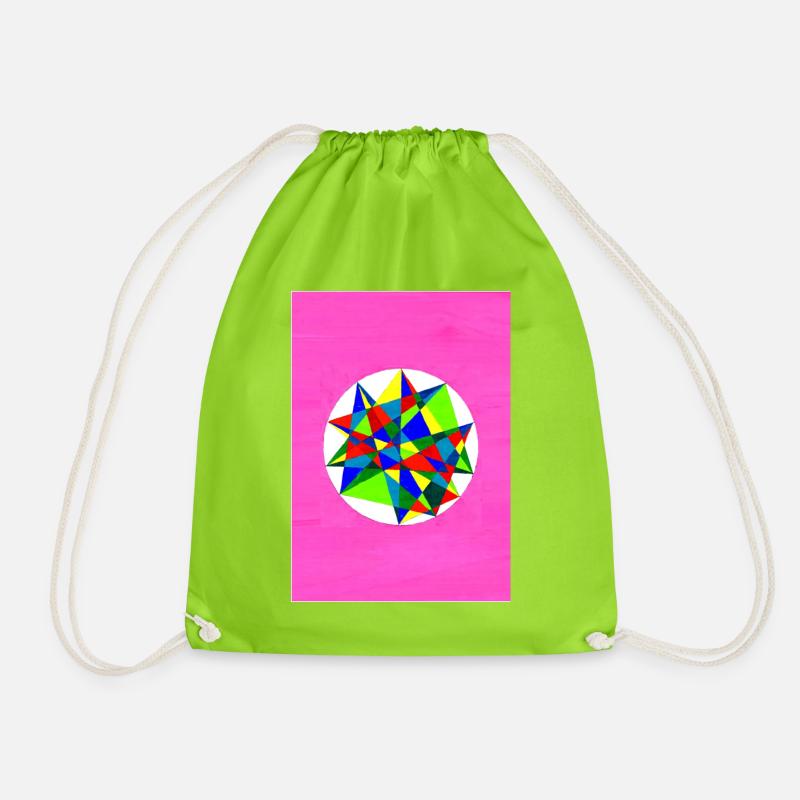 Colorful Mandala! - Drawstring Bag - neon green