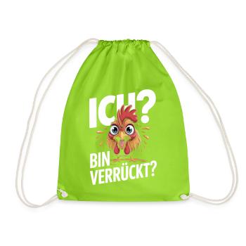 Sarkasmus Huhn Shirt | Lustiger Spruch - Turnbeutel - Neongrün - Vorne