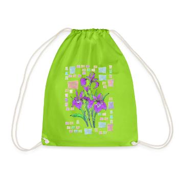Fleur - Sac de sport léger - vert néon - Devant