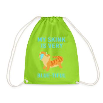 Lizard Blue Tongue - Drawstring Bag - neon green - Front