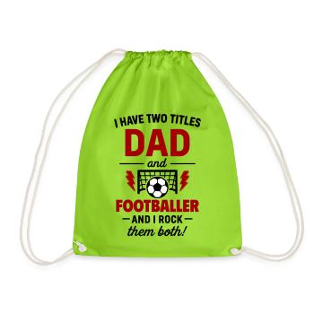 Papa footballeur cadeau de Noël pour la fête des pères - Sac de sport léger - vert néon - Devant