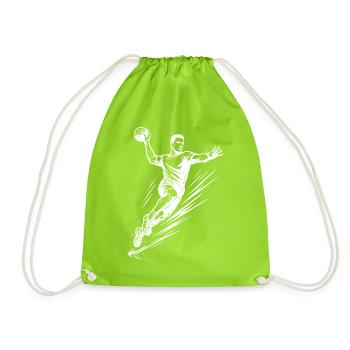 Motif de handball qui fonctionne immédiatement pour les hommes - Sac de sport léger - vert néon - Devant