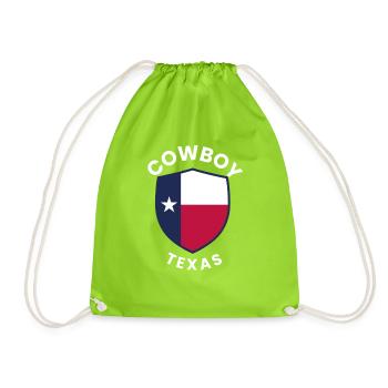 Cowboy Texas Shield Grafikdesign - Turnbeutel - Neongrün - Vorne