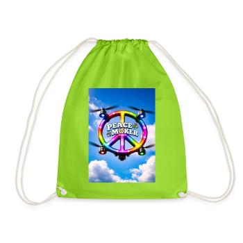 Friedensstifter Regenbogen-LED-Ring - Turnbeutel - Neongrün - Vorne