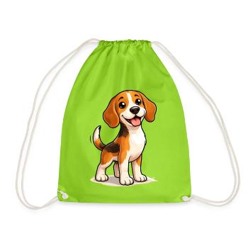 Beagle Dog : design mignon et amusant - Sac de sport léger - vert néon - Devant