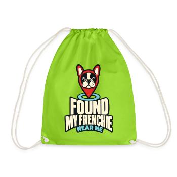 Habe meinen Frenchie in meiner Nähe gefunden, lustige französische Bulldoggen, eigene - Turnbeutel - Neongrün - Vorne
