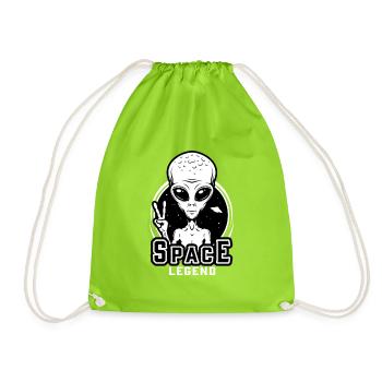 Alien Space – Sci-Fi Retro Weltraum Design - Sac de sport léger - vert néon - Devant
