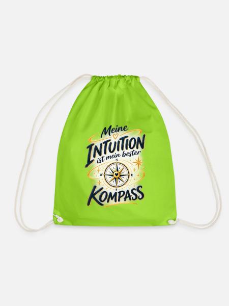 Meine Intuition – Bester Kompass - Turnbeutel - Neongrün
