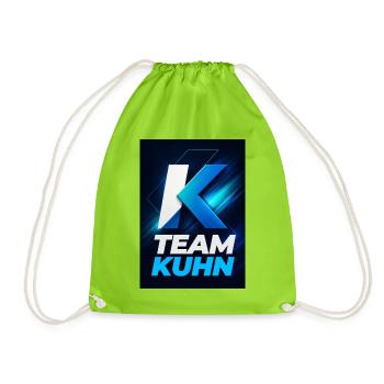 Kuhn Team Neon Blau Namensschild Namen Nachname - Turnbeutel - Neongrün - Vorne