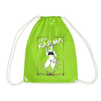 Fettes Karma: Waage und Pentagramm - Turnbeutel - Neongrün - Vorne