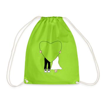 Love Language – Couple Heart - Turnbeutel - Neongrün - Vorne