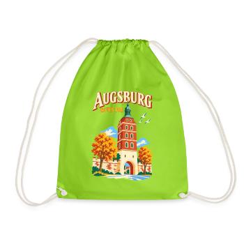 Augsburg Rotes Tor Reiseplakat - Turnbeutel - Neongrün - Vorne