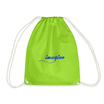 Imagine there is Peace and Love, Schrift - Drawstring Bag - neon green - Front