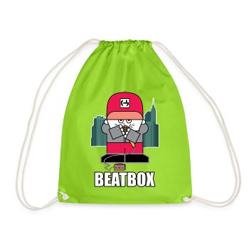 Beatbox City Cartoon - Turnbeutel - Neongrün - Vorne