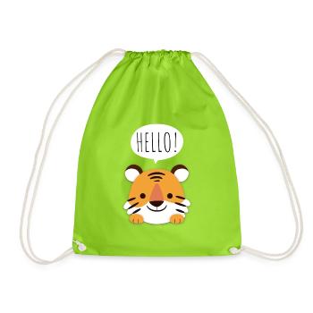 süßer Tiger - Turnbeutel - Neongrün - Vorne