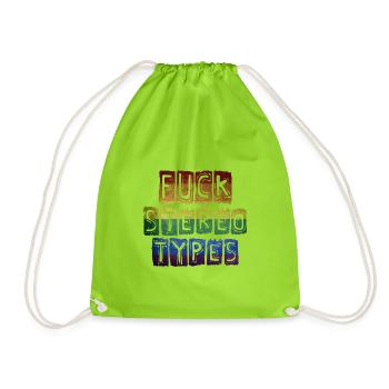 baiser arc-en-ciel stéréotypé - Sac de sport léger - vert néon - Devant