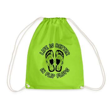 Life is better in flip flops - Turnbeutel - Neongrün - Vorne