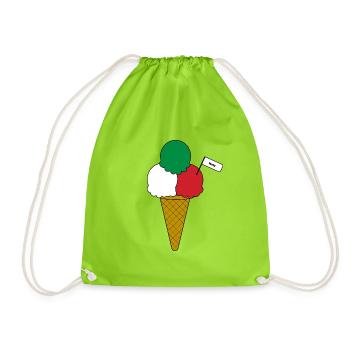 Italy Flag Eiscreme cream - Turnbeutel - Neongrün - Vorne