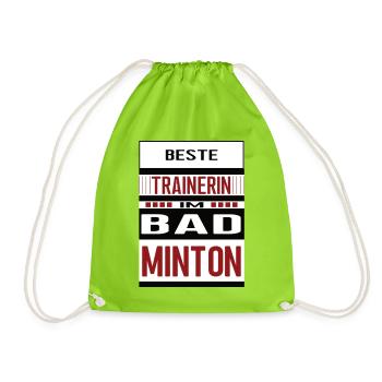 Badminton Trainerin Beste Badmintontrainerin Team - Turnbeutel - Neongrün - Vorne