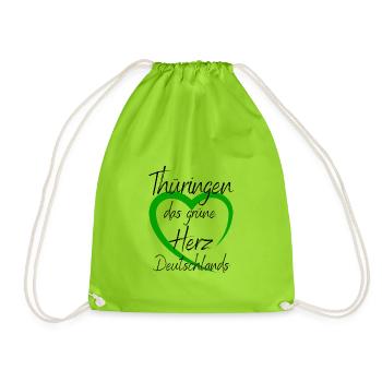 Thüringen -Thüringen das grüne Herz Deutschlands - Turnbeutel - Neongrün - Vorne