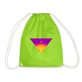 Neon Vortex, Cyber Sunset - Turnbeutel - Neongrün - Vorne