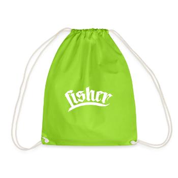 fisch fischer fishing fisher club hecht angeln cap - Turnbeutel - Neongrün - Vorne