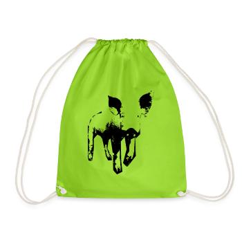 Animal Liberation Pig - Drawstring Bag - neon green - Front