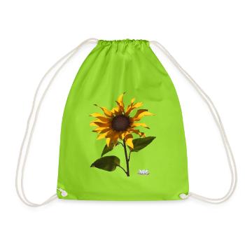 Bloomed sunflower - TShirtAngel.de - Drawstring Bag - neon green - Front