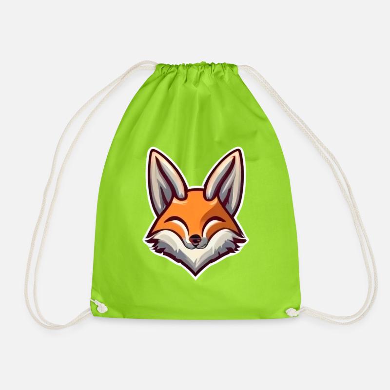 Lächelnder Fuchs - Turnbeutel - Neongrün