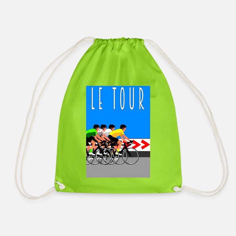 Le Tour - Drawstring Bag - neon green