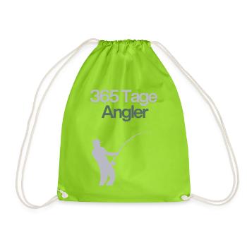 365 Days Angler – Angler Gift - Drawstring Bag - neon green - Front