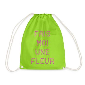 FAIS-MOI UNE FLEUR !  - Sac de sport léger - vert néon - Devant