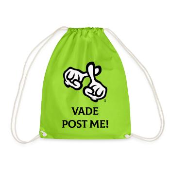 Vade Post Me! (Kreuz / Bibel / Religion / 2C) - Turnbeutel - Neongrün - Vorne