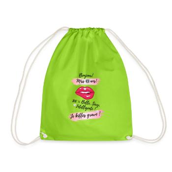 Miss 45 ANS, belle et sexy - Sac de sport léger - vert néon - Devant