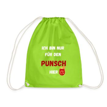 Punch humoristique disant Marché de Noël - Sac de sport léger - vert néon - Devant