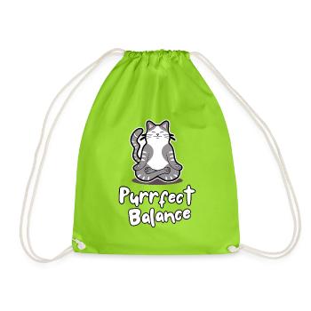 Purrfektes Gleichgewicht - Turnbeutel - Neongrün - Vorne