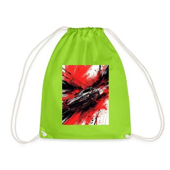 Frenzied Red Black Japan - Drawstring Bag - neon green - Front
