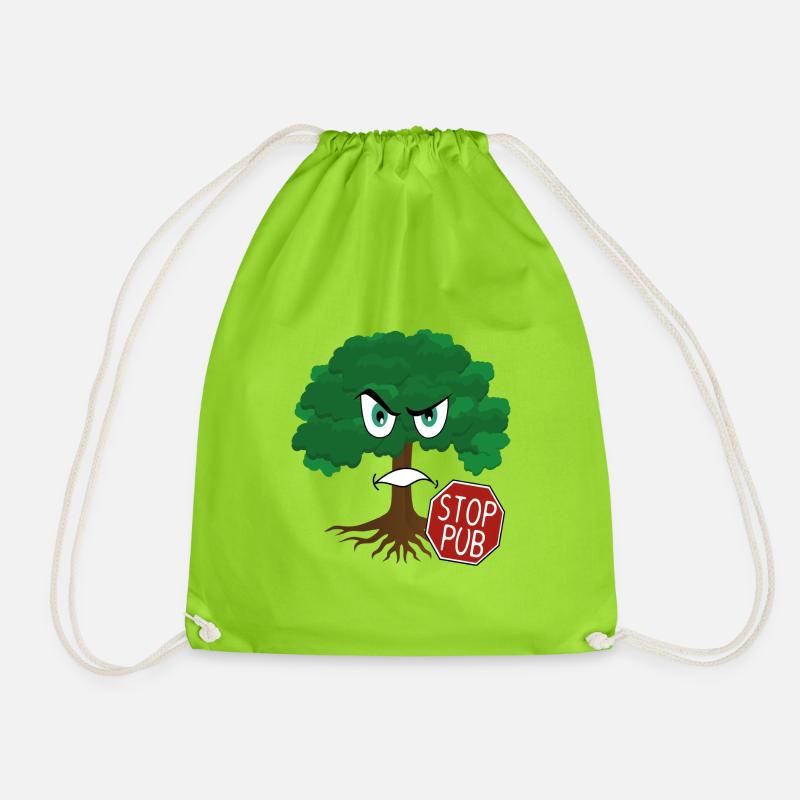 stop pub - arbre écolo - Sac de sport léger - vert néon