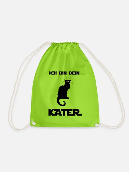 lustiges shirt ich bin dein Kater - Turnbeutel - Neongrün