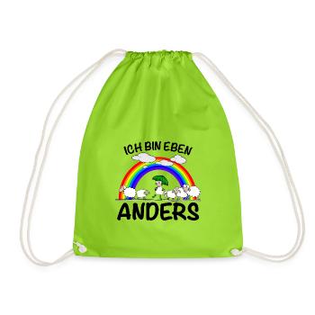 Anders sein Einzigartig - Turnbeutel - Neongrün - Vorne