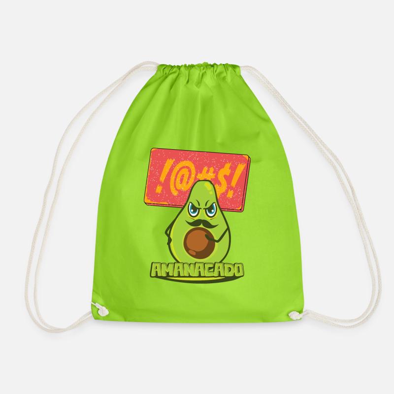 Amanacado the Evil Avaocado - Drawstring Bag - neon green