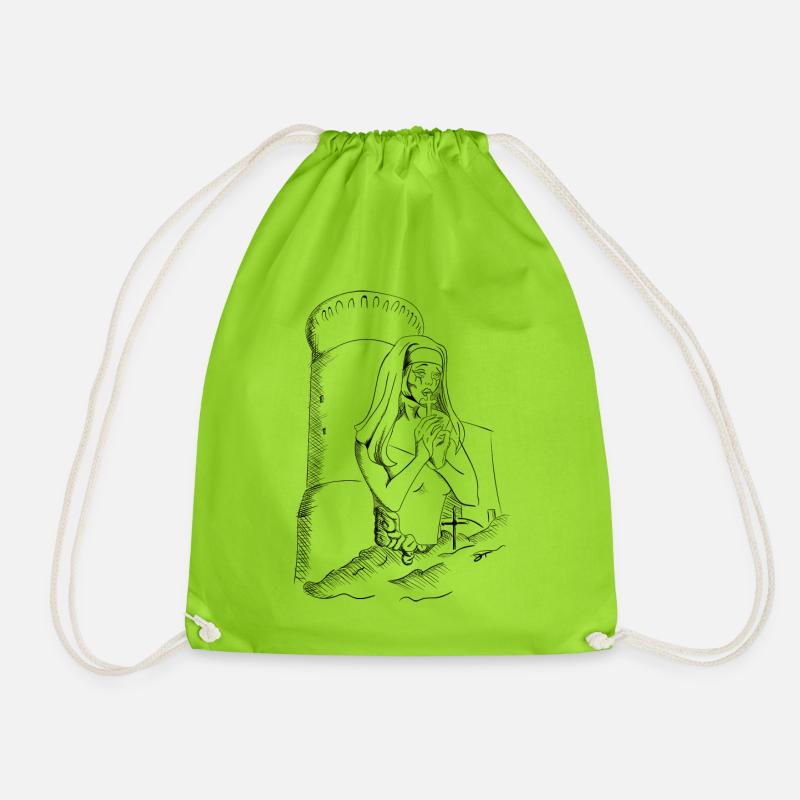 Eine halbe Nonne - Turnbeutel - Neongrün
