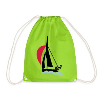 Jugend Segeljolle (420er 470er 505er) Segelboot - Turnbeutel - Neongrün - Vorne