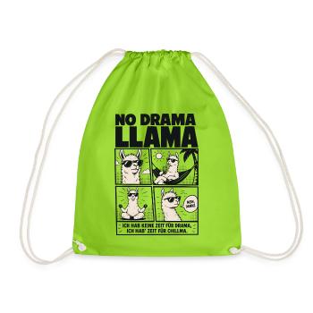 Lama Horror Comic Nacht Grusel Design - Turnbeutel - Neongrün - Vorne