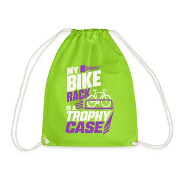 My Bike Rack Is a Trophy Case – Fahrrad Humor - Turnbeutel - Neongrün - Vorne