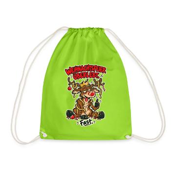 Weihnachtsfeier überlebt Fast - Turnbeutel - Neongrün - Vorne