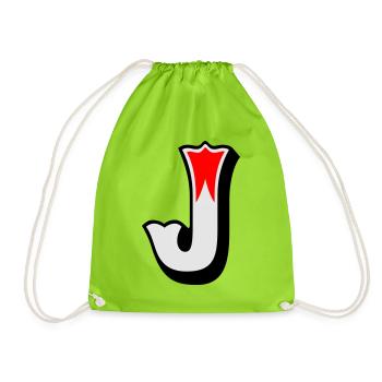 Buchstabe - J - Sac de sport léger - vert néon - Devant